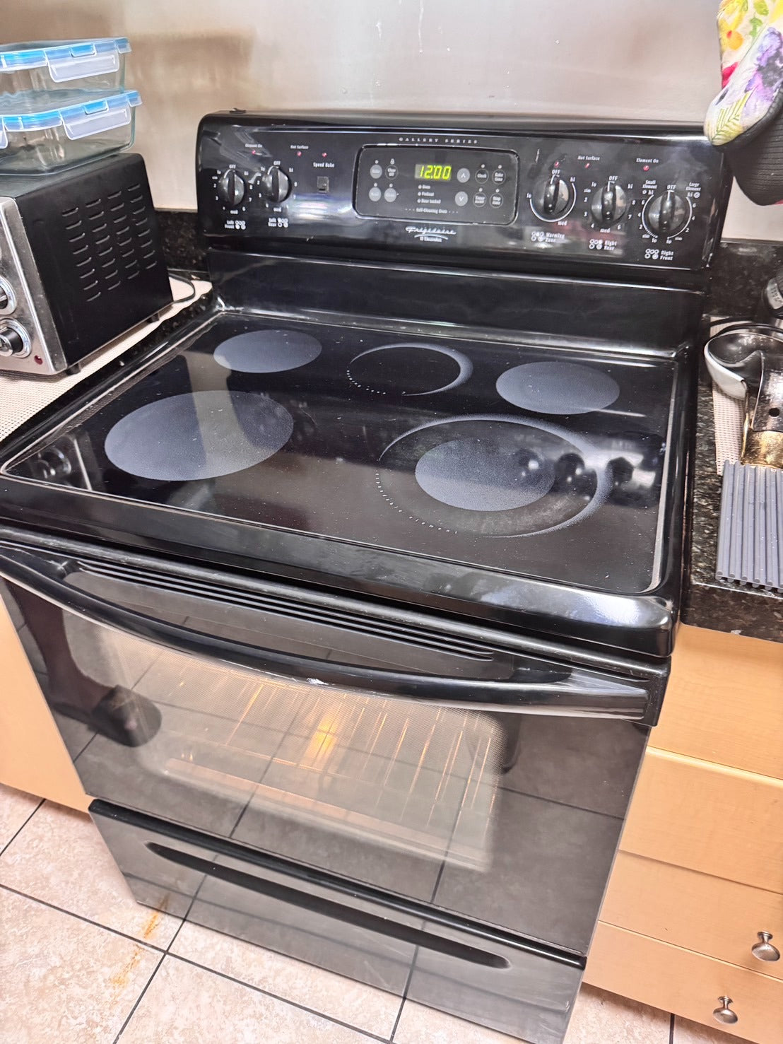 Product Sold - Frigidaire Black Electric Stove (Model: GLEF378CBE) 100% Satisfied Customer