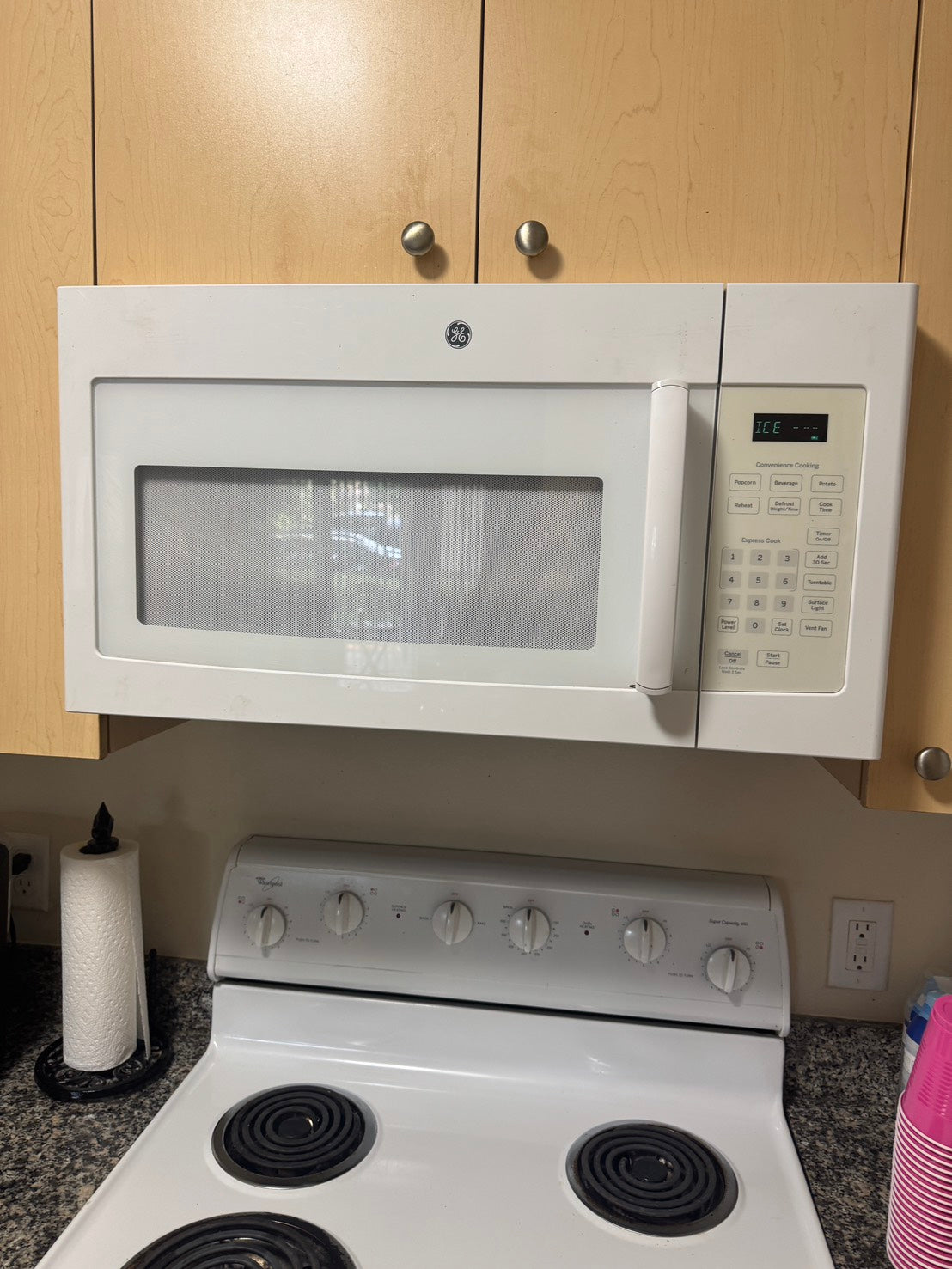 Product Sold – GE White Microwave (Model: JVM3160DF1WW)