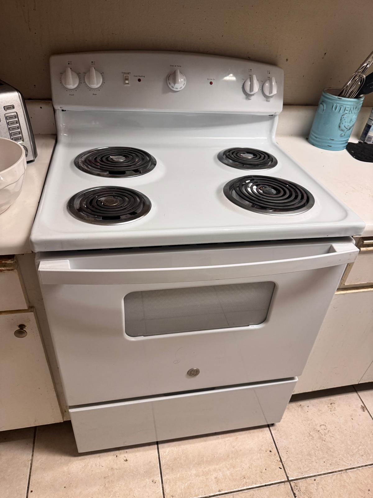 Product Sold – GE White Coil Electric Stove (Model: JBS160DM3WW)