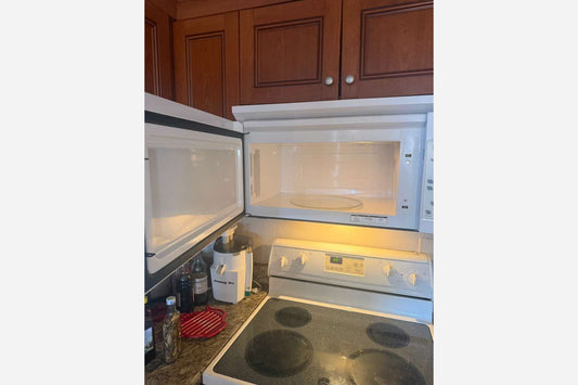 Product Installed – White Microwave