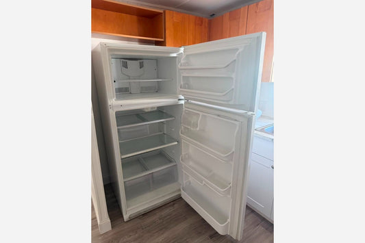 Product Installed – White Top and Bottom Refrigerator + White Electric Stove