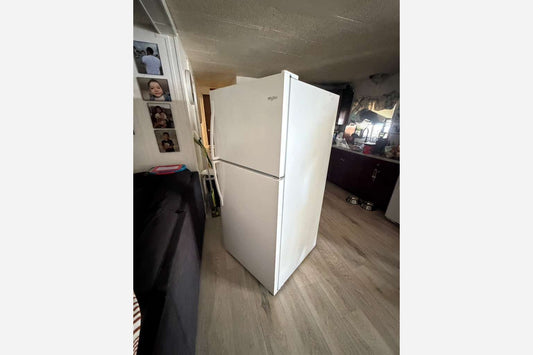 Product Installed – White Top and Bottom Refrigerator