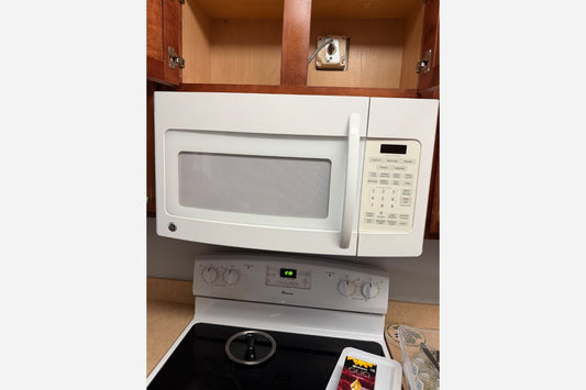 Product Installed – White Microwave