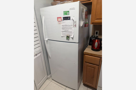 Product Installed – White Top and Bottom Refrigerator