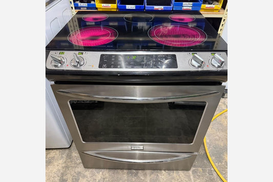 Product Installed – GE SBS SS Refrigerator + Frigidaire SS Slide Electric Stove + SS Dishwasher