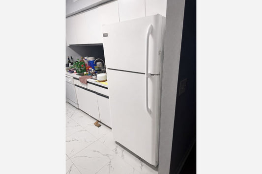 Product Installed – White Top and Bottom Refrigerator