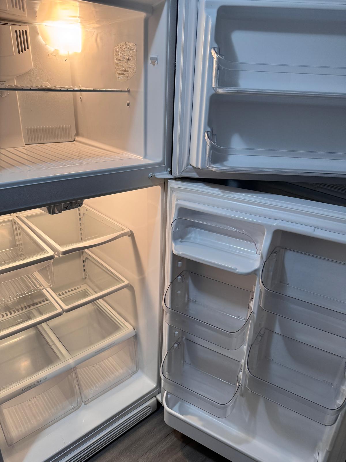 Product Sold - Frigidaire White Top and Bottom Refrigerator 100% Satisfied Customer