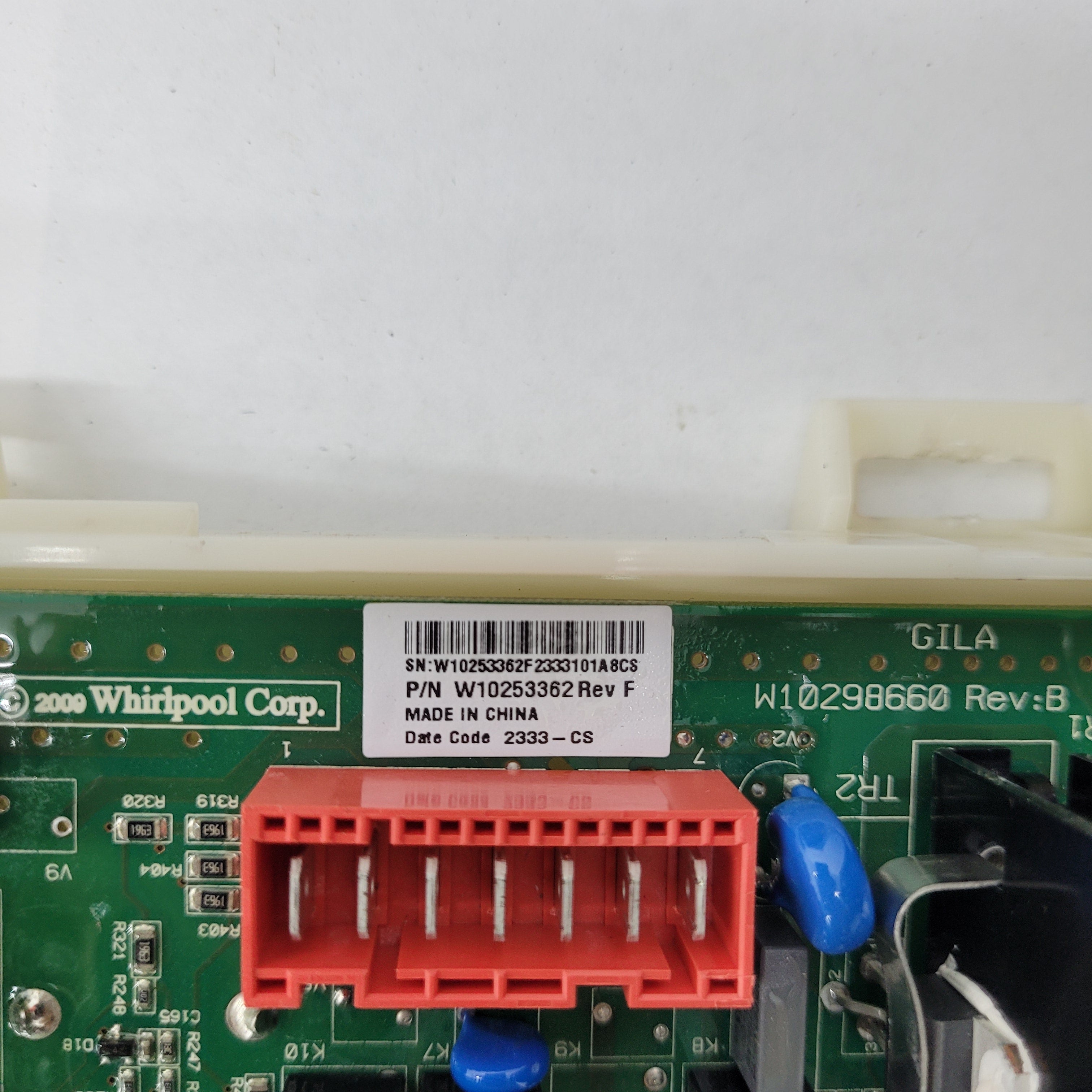 WHIRLPOOL WASHER CONTROL BOARD W10253362