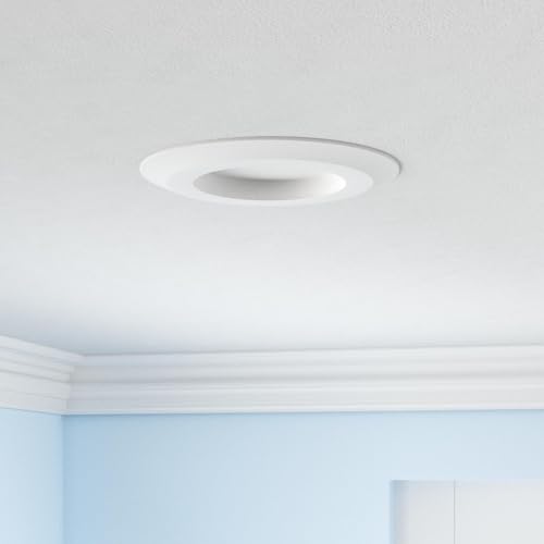 Commercial Electric 5/6 in. Matte White Integrated LED Recessed Trim 5-Ways Color Changing with Switch