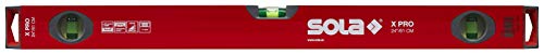 SOLA LSX24 X PRO Aluminum Box Profile Spirit Level with 3 60% Magnified Vials, 24-Inch