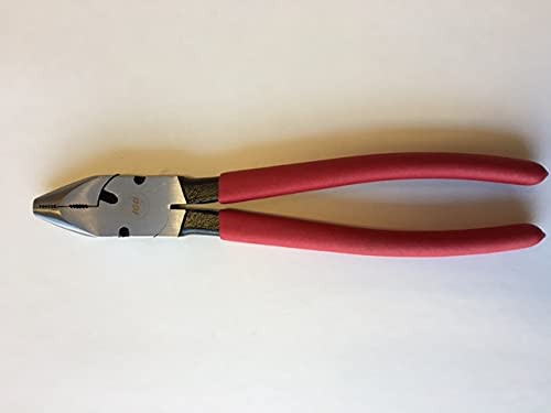 NMI Fence Utica Style Fence Pliers, Round-nosed, Red Handle, 10" Inch