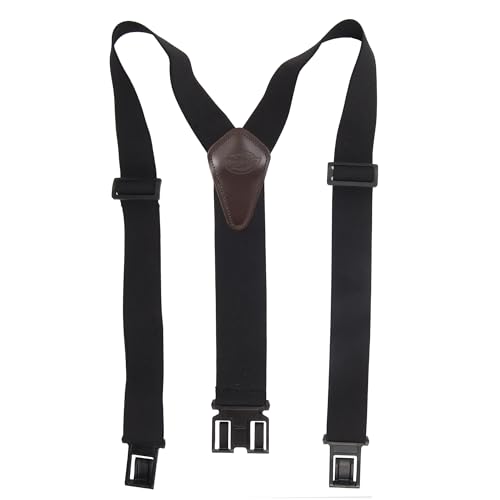 Dickies Men’s Belt Clip Stretch Suspenders, Black, One Size