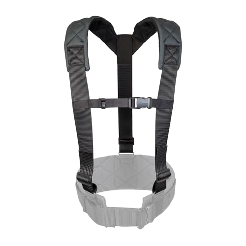 Occidental Leather Badger Suspenders - Gunmetal - Equipped with Shoulder Pads - Made in USA