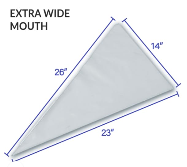 LimeWorks.us Extra Wide 14" X 26" Heavy Duty Professional Grout Bags for Pointing up Brick & Stone, Clear (50)