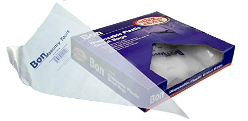 Bon Disposable Plastic Grout Bags Heavy Duty 21 in. x 11 in. Pack of 50 – Cut-to-Size Tips for Easy Mortar Application and Mess-Free Clean Up