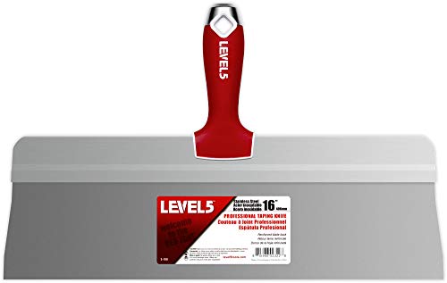 16" Big Back Taping Knife, LEVEL5, Stainless Steel w/Soft Grip Handle, 5-198