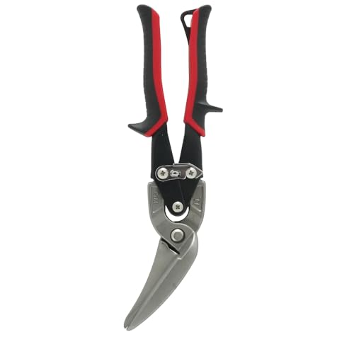 Malco AV63 Long-Cut Offset Aviation Snips, Left & Straight Cutting, 2-1/4" Extra-Long Blade, POWER-FIT Performance Grips, Forged Steel Jaws