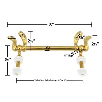 Renovators Supply Manufacturing™ Toilet Seat Hinge, Titanium Plated Brass Color PVD 304 Stainless Steel, Durable Rust Resistant Replacement Hinges