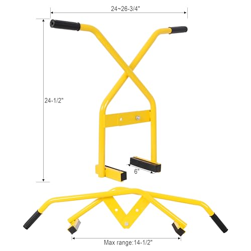 Steel Curb Stone Tongs 24” Heavy Duty Concrete Block Lifting Gripping Pliers Offset Design Curb Lifter Tool for Paver Stone Bricks Installation 220 lbs Capacity Yellow
