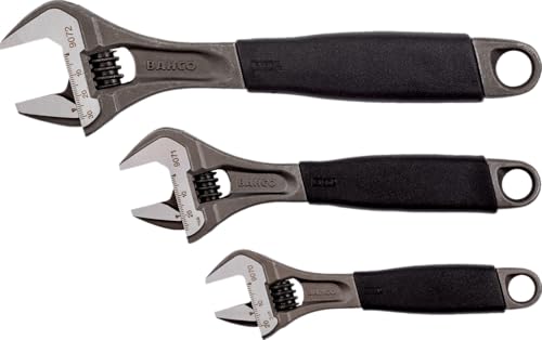 Bacho Alloy Steel Metric Adjustable Wrench Set (Pack of 3)