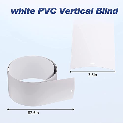 82.5" x 3.5" White PVC Vertical Blind Replacement Slats Curved Smooth (5 Pack)
