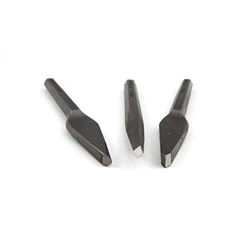 Bowers Tool Co. 3pc 5/32 Diamond 1/4in Cape and Round Chisel Set w Pouch MADE IN USA