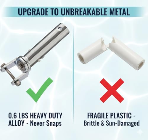 Metal Pool Vacuum Head Replacement Handle with 360° Swivel Pole Attachment