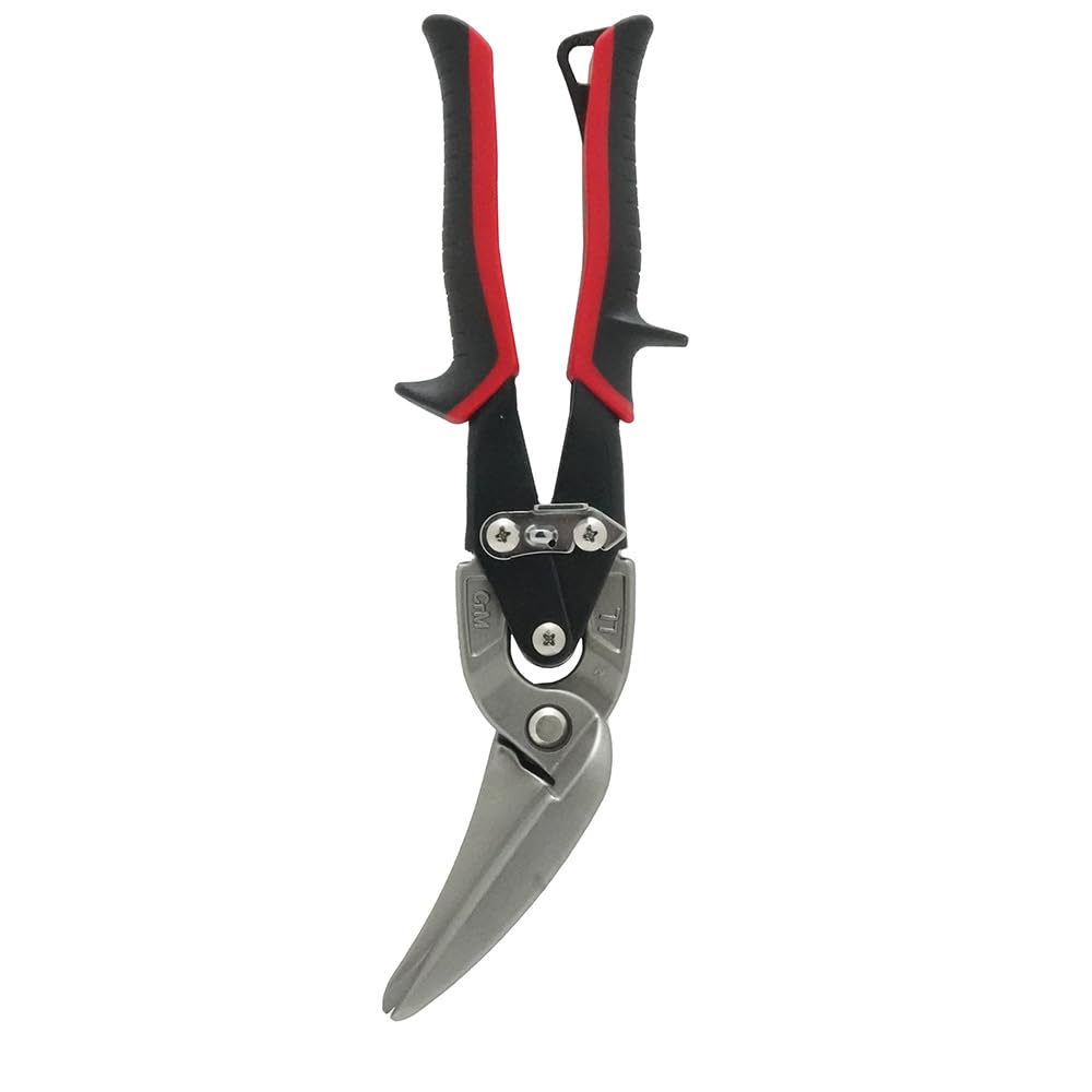 Malco AV63 Long-Cut Offset Aviation Snips, Left & Straight Cutting, 2-1/4" Extra-Long Blade, POWER-FIT Performance Grips, Forged Steel Jaws