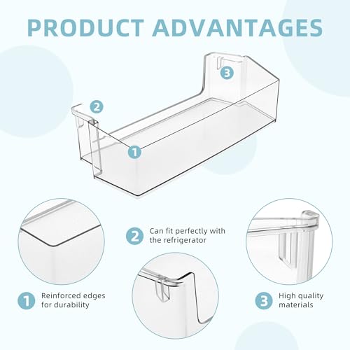 2 PACK W10900538 W11239961 Refrigerator Door Shelf
