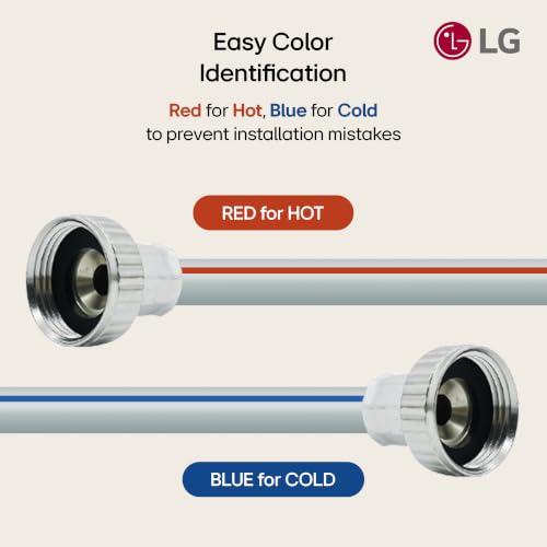 LG Genuine Washer Water Supply Hoses – 4.9 ft, Hot