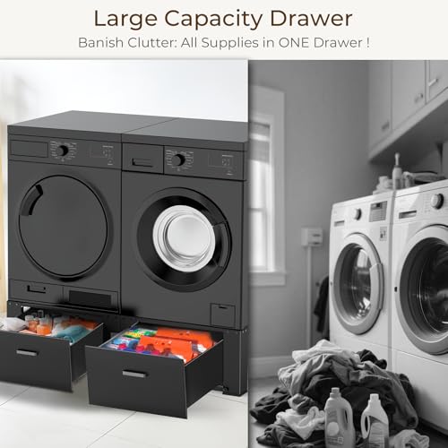 SKM Washer and Dryer Pedestals with Drawers, 2-Pac
