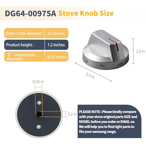 Allstare DG64-00975A Stove knobs Replacement for S