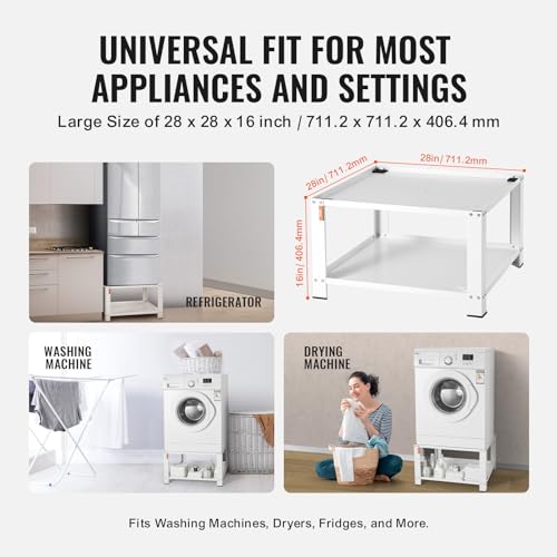 VEVOR Laundry Pedestal with Storage Shelf, 28" Lx2