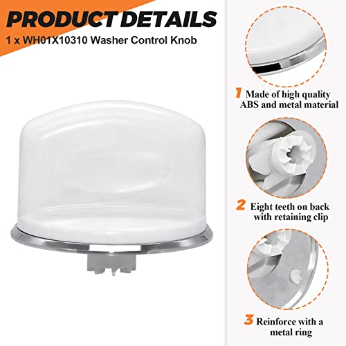 WH01X10310 Washer Control Knob (White) Fit for GE 
