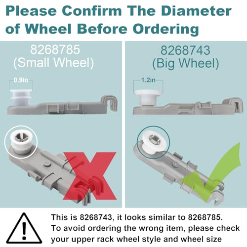 8268743 Dishwasher Upper Rack Wheel Replacement, F