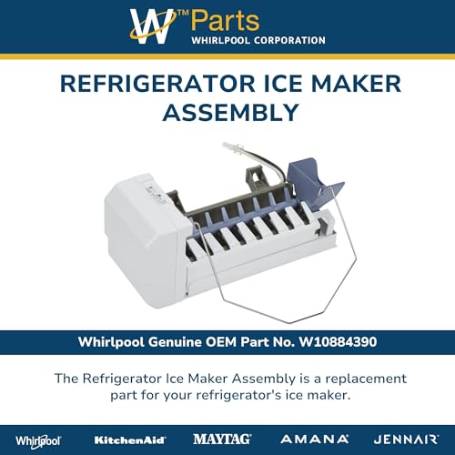 Whirlpool W10884390 Genuine OEM Refrigerator Ice Maker Assembly Replacement Part - Replaces W10377152, W10469286, WPW10377152, WPW10469286 and W10793298