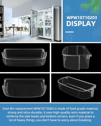 AMI PARTS W10710203 Refrigerator Door Bin 2 Pack