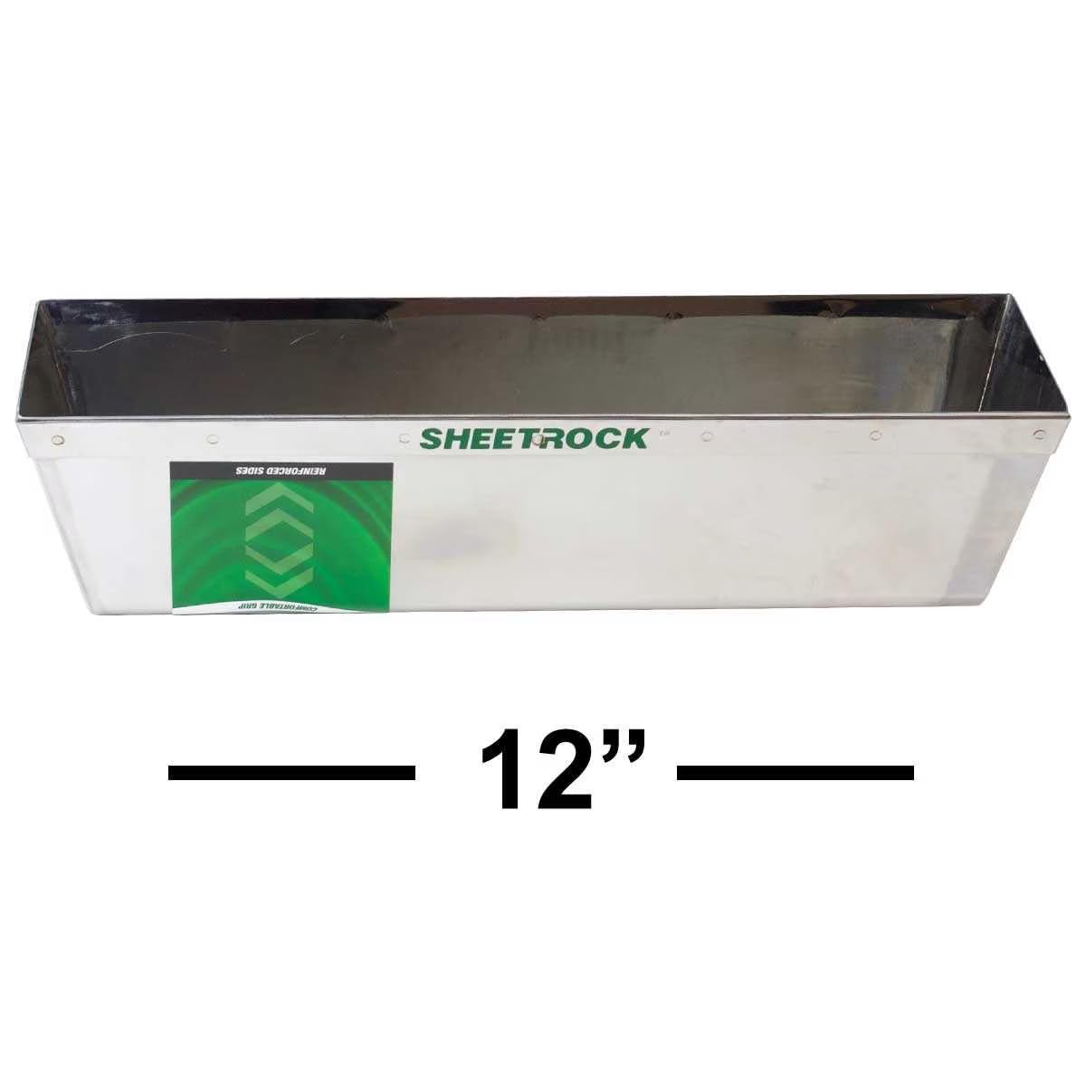 USG Sheetrock Tools 12" Matrix Stainless Steel Drywall Mud Pan with Reinforced Band, Rust-Resistant Joint Compound Pan for Drywall Taping, Texturing and Finishing