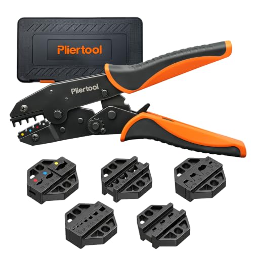 Pliertool Crimping Tool Set 6Pcs, Ratcheting Wire Crimper