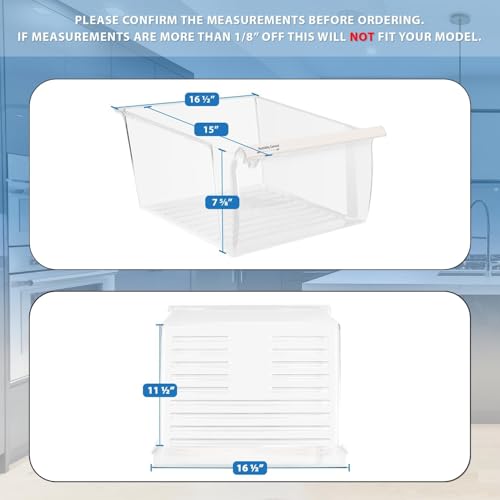 Lifetime Appliance Parts 2188656 Crisper Bin (Upper) Compatible with Whirlpool Refrigerator, Fridge Drawers, Kenmore Refrigerator Parts, Whirlpool Shelf Replacement - WP2188656