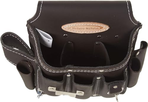 McGuire-Nicholas Electrician Tool Pouch, 12 Pocket, 1 Pack, Brown