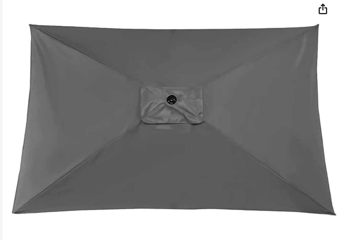 YOUGE OUTDOOR 6.5X10FT Rectangular Patio Umbrella Replacement Canopy Outdoor Garden Table Umbrella Fabric Top Market Umbrella Fabric Canopy For 6 Ribs,Canopy Only