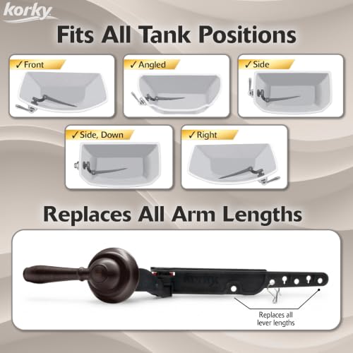 Korky Strongarm Metal Toilet Handle & Lever in Oil-Rubbed Bronze - 6081