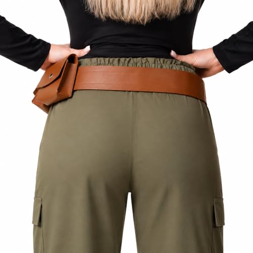 Cosplaya Brown Utility Belt Costume Bag Adjustable Women Mens Adult Accessories Pockets for Halloween Cosplay