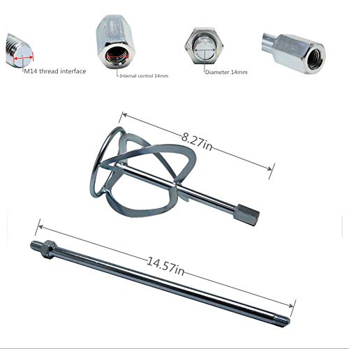 CXCESNS M14 Paint & Concrete Mixing Rod, Galvanized Drill Mixer Attachment