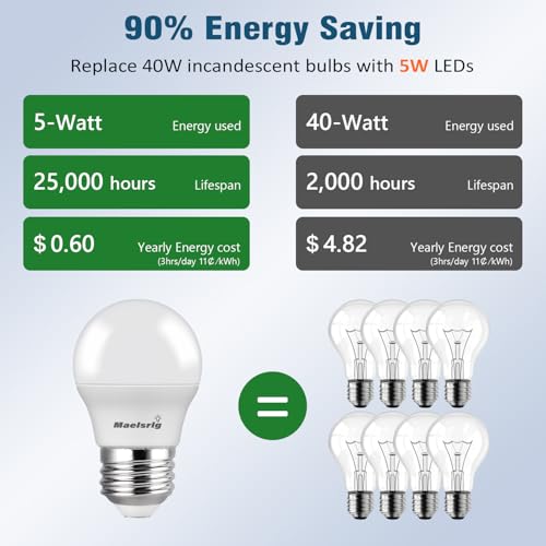 Maelsrlg 40 Watt Equivalent Refrigerator Light Bul