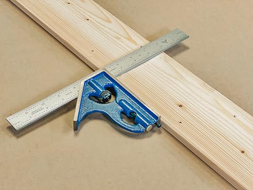PEC Tools 6" Combination Square, 4R, Cast Iron Head, Made in USA
