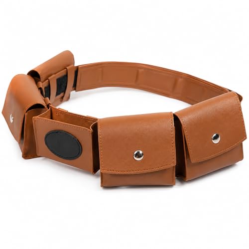 Cosplaya Brown Utility Belt Costume Bag Adjustable Women Mens Adult Accessories Pockets for Halloween Cosplay