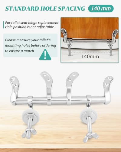 Toilet Seat Hinges Replacement Parts Fit for Wood Toilet Seats 140mm