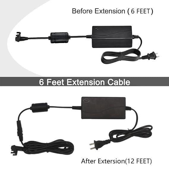 Universal Power Cord for Recliner Chair, 2-pin 29V 2A Recliner Power Supply Whit Magnetic Ring Extension Cable Compatible with Most Models for Recliner, Lift Chairs and Sofa